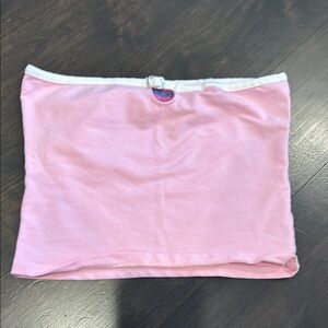 Pink Tube Top with White Trim